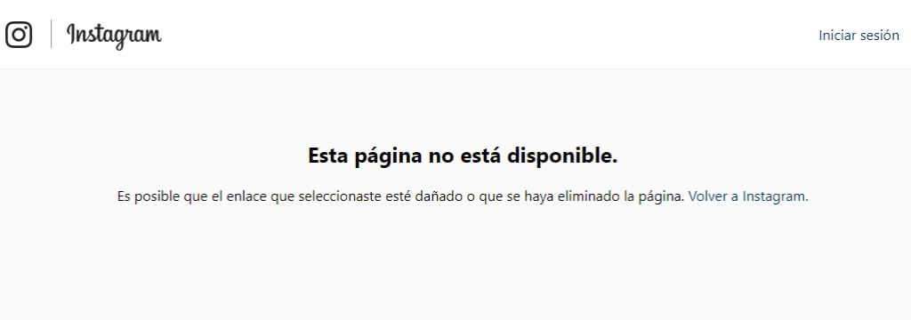Instagram no disponible