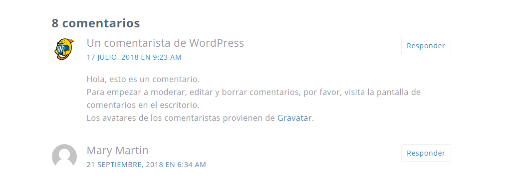 Comentario WordPress